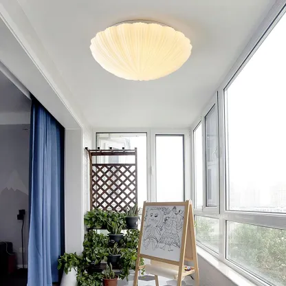 Quinn Luz de Techo Moderna Urbana con Concha de Mar y Vidrio para Dormitorio y Pasillo