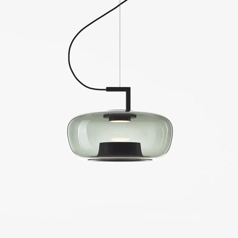Hailie Modern Round Glass Pendant Light Dining Room Bedroom