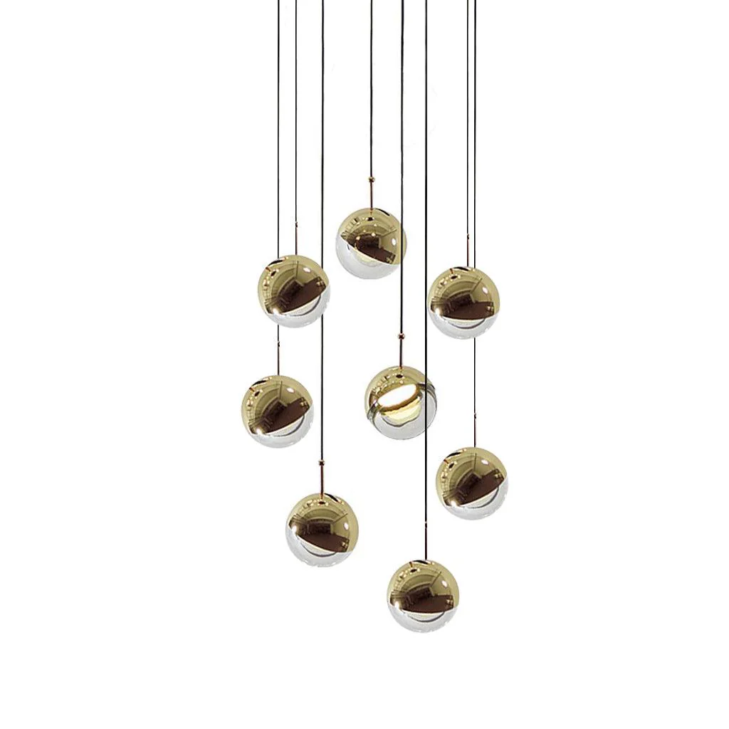 Hailie Modern Gold Metal Acrylic Pendant Light Bedroom Living Room