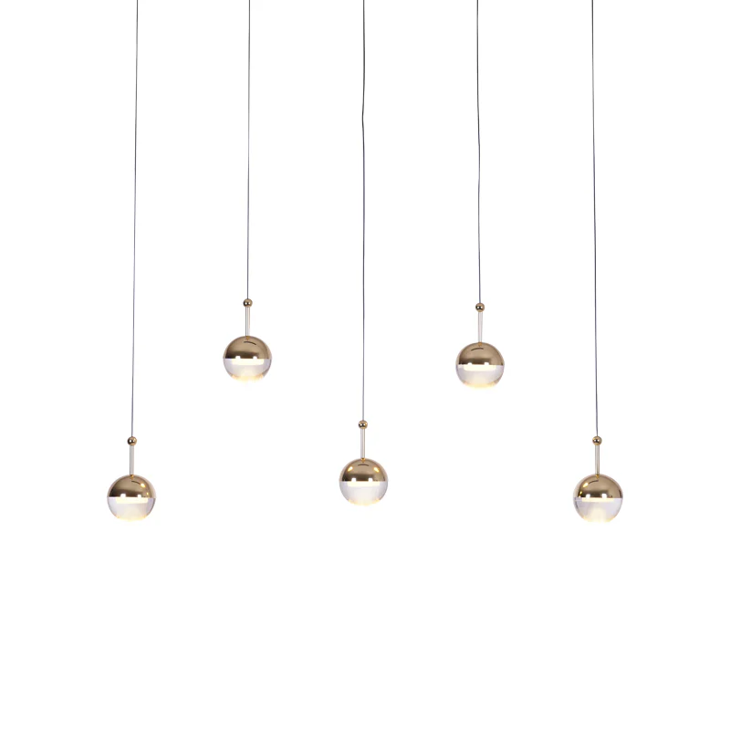 Hailie Modern Gold Metal Acrylic Pendant Light Bedroom Living Room