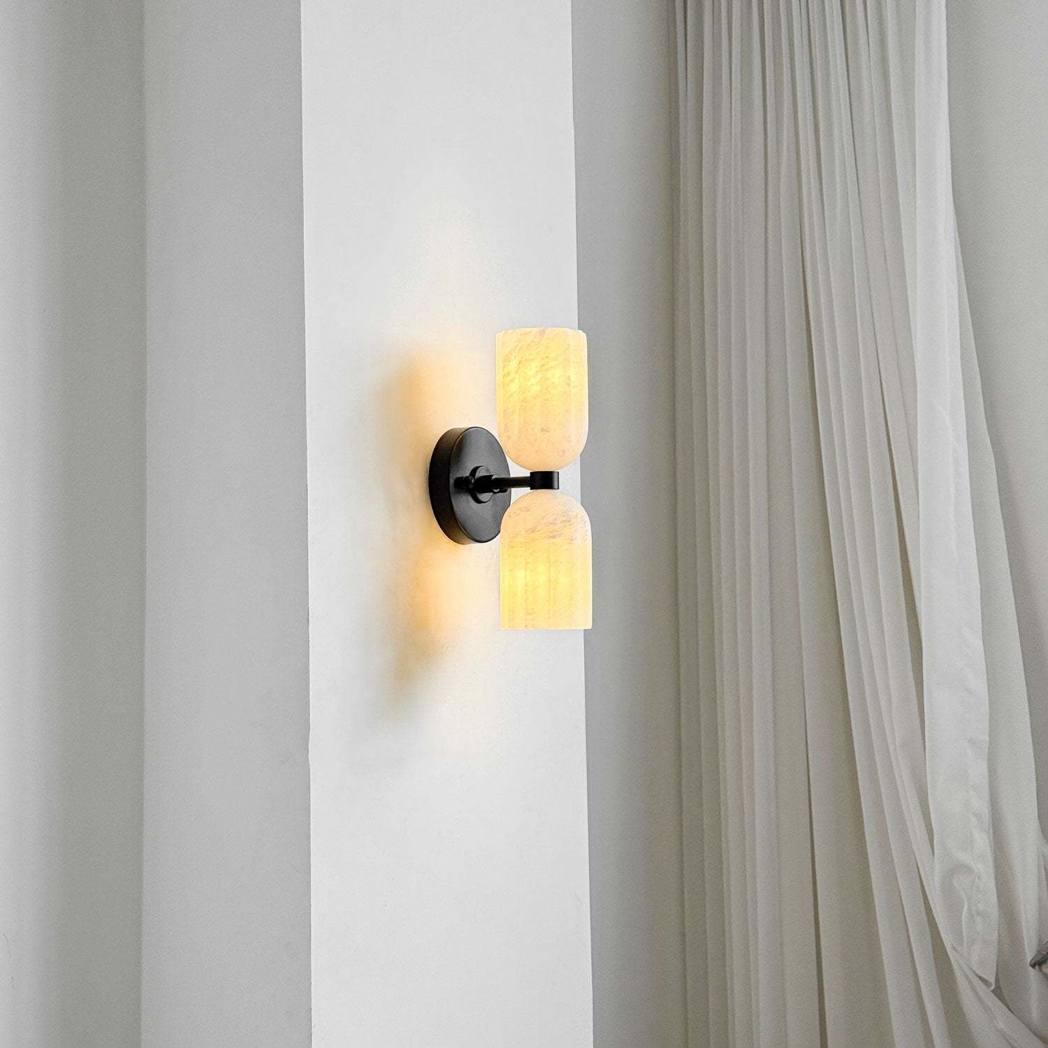 Dual Alabastro Estriado Aplique