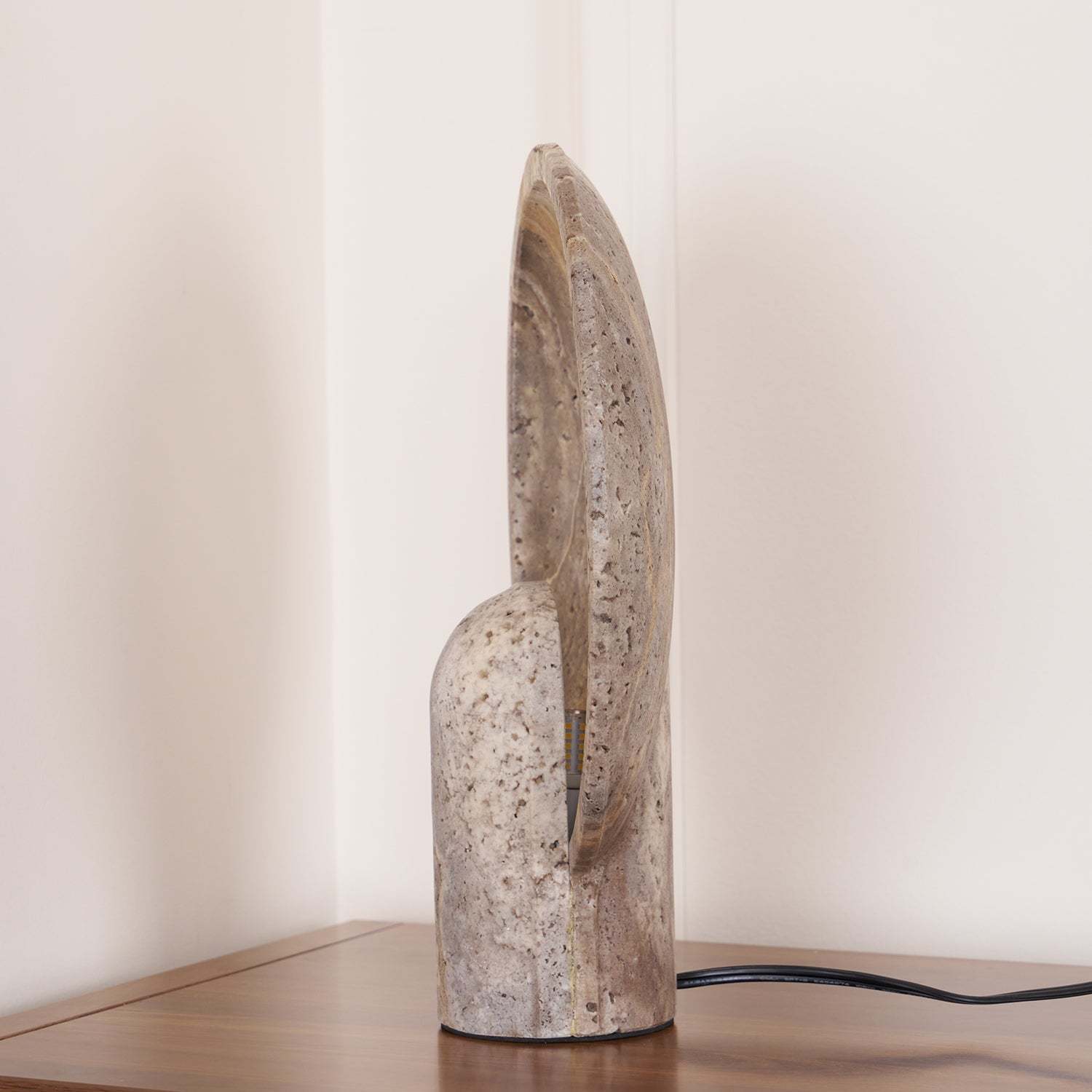 Dune Travertine Stone Table Lamp