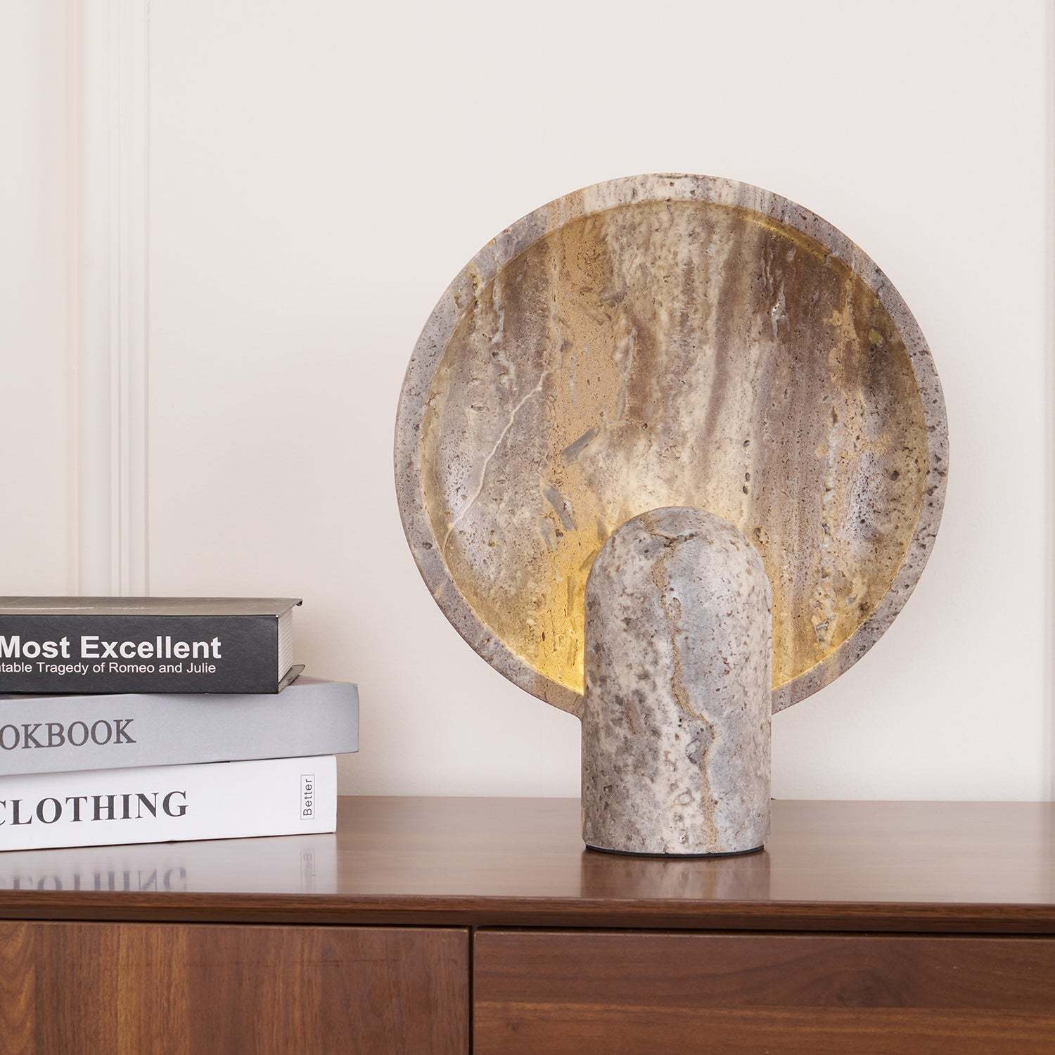 Dune Travertine Stone Table Lamp