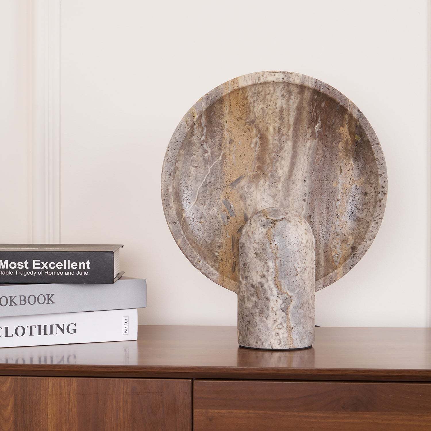 Dune Travertine Stone Table Lamp