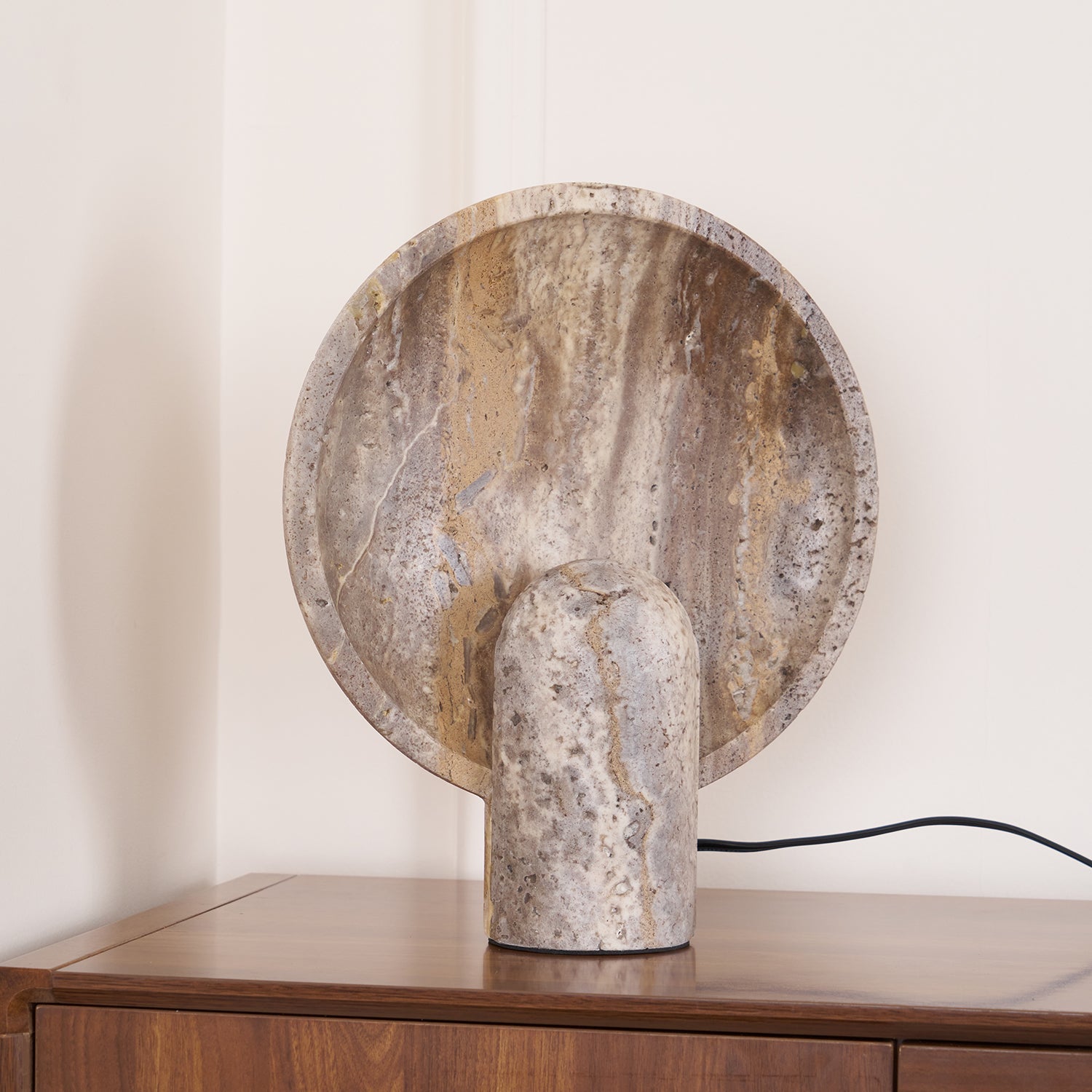 Dune Travertine Stone Table Lamp
