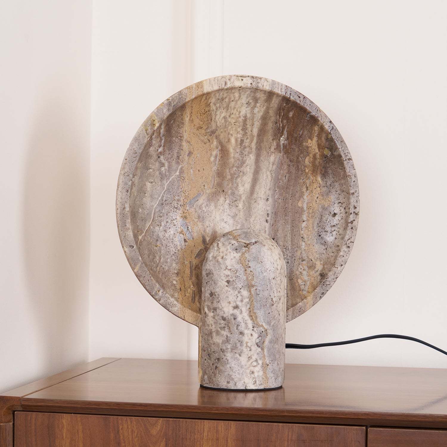 Dune Travertine Stone Table Lamp