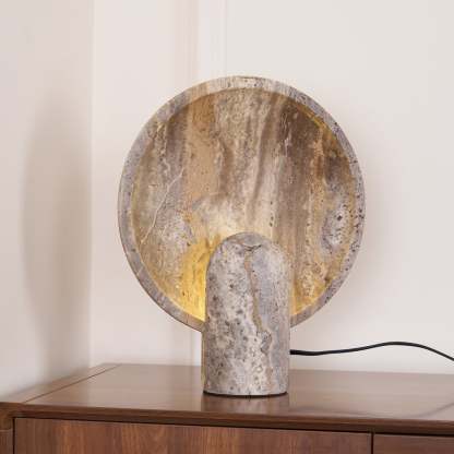 Dune Travertine Stone Table Lamp