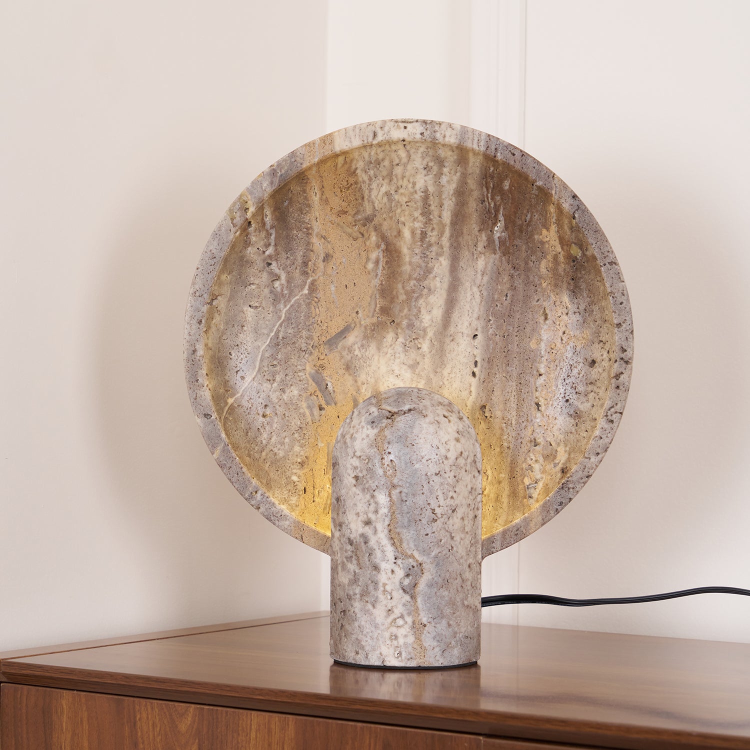 Dune Travertine Stone Table Lamp