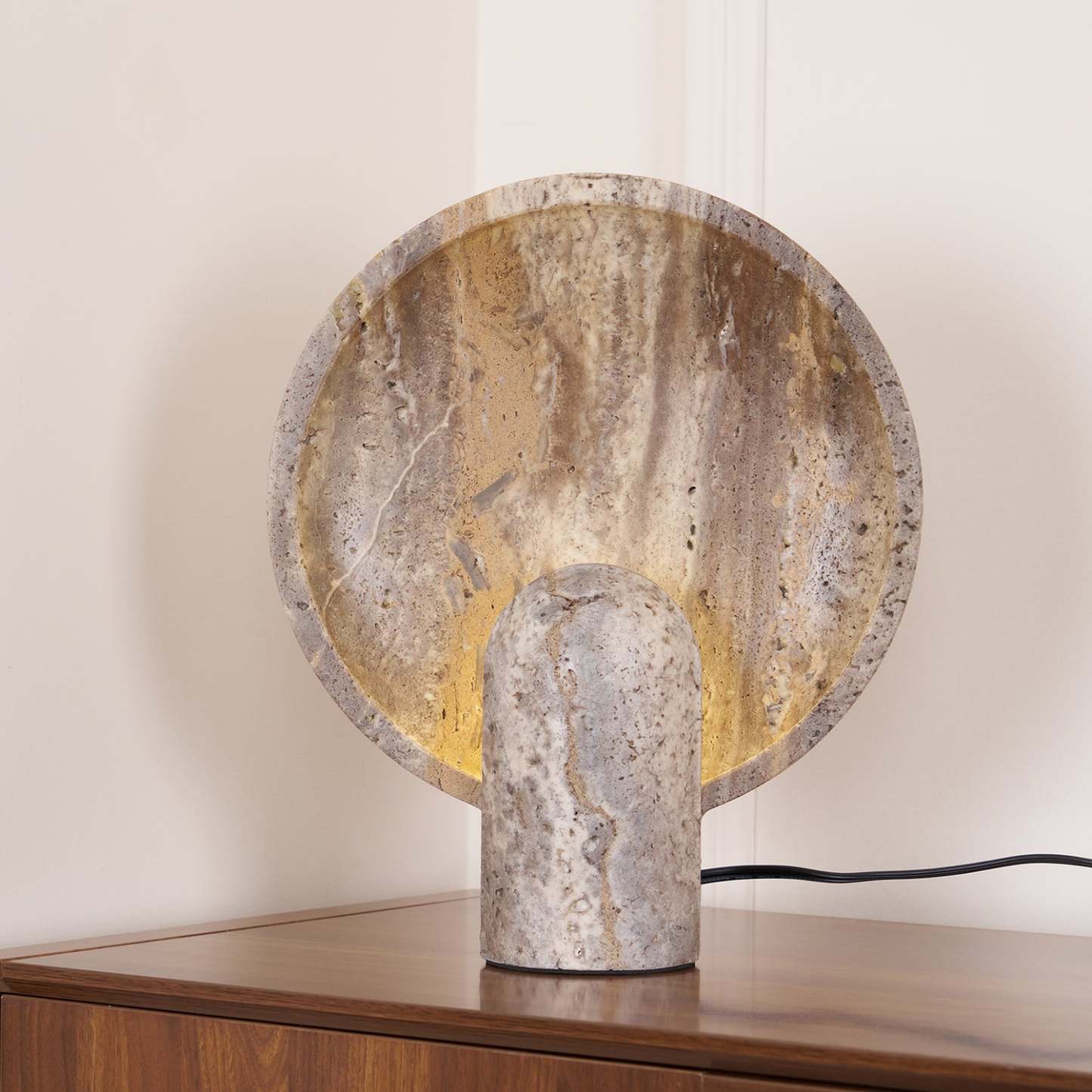 Dune Travertine Stone Table Lamp