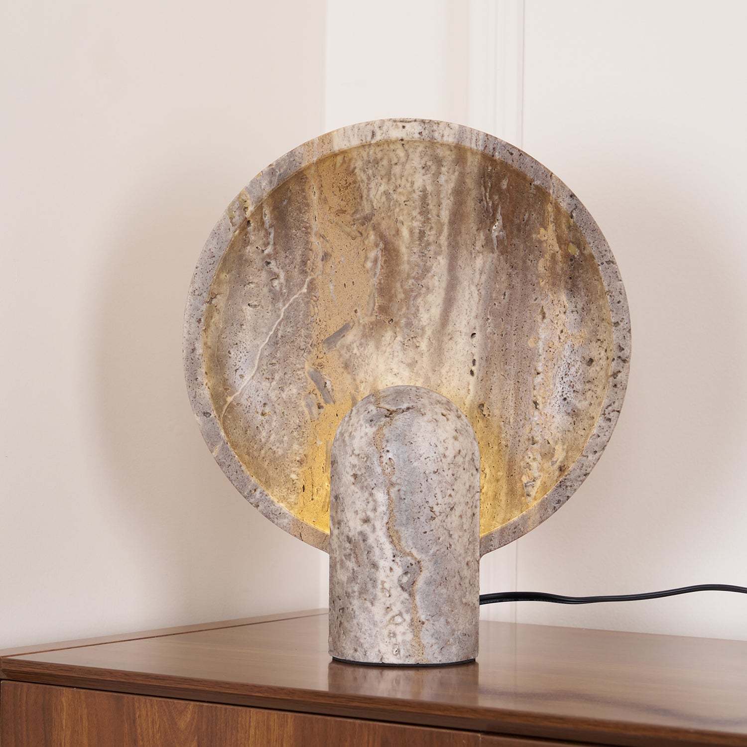 Dune Travertine Stone Table Lamp