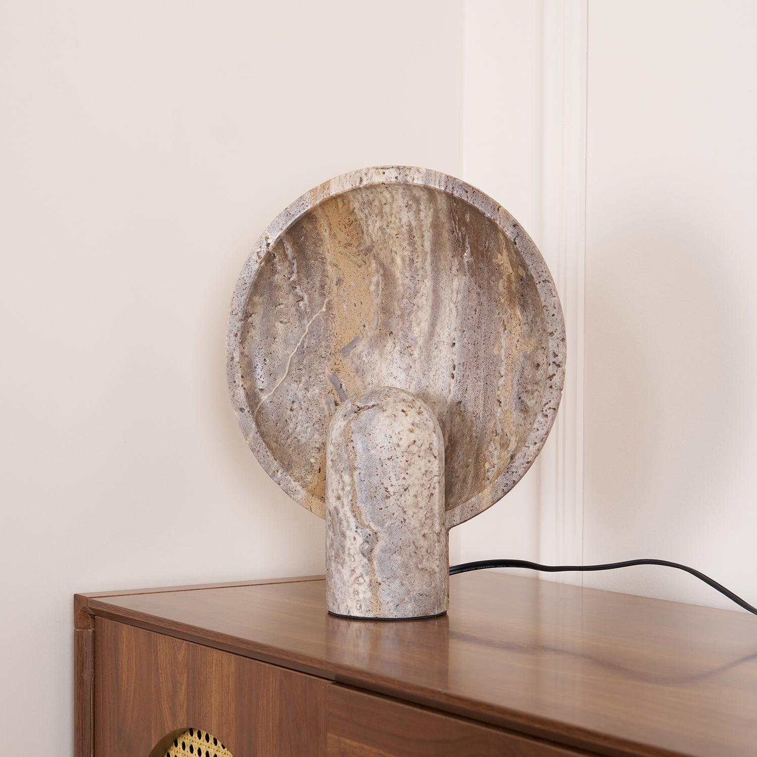 Dune Travertine Stone Table Lamp