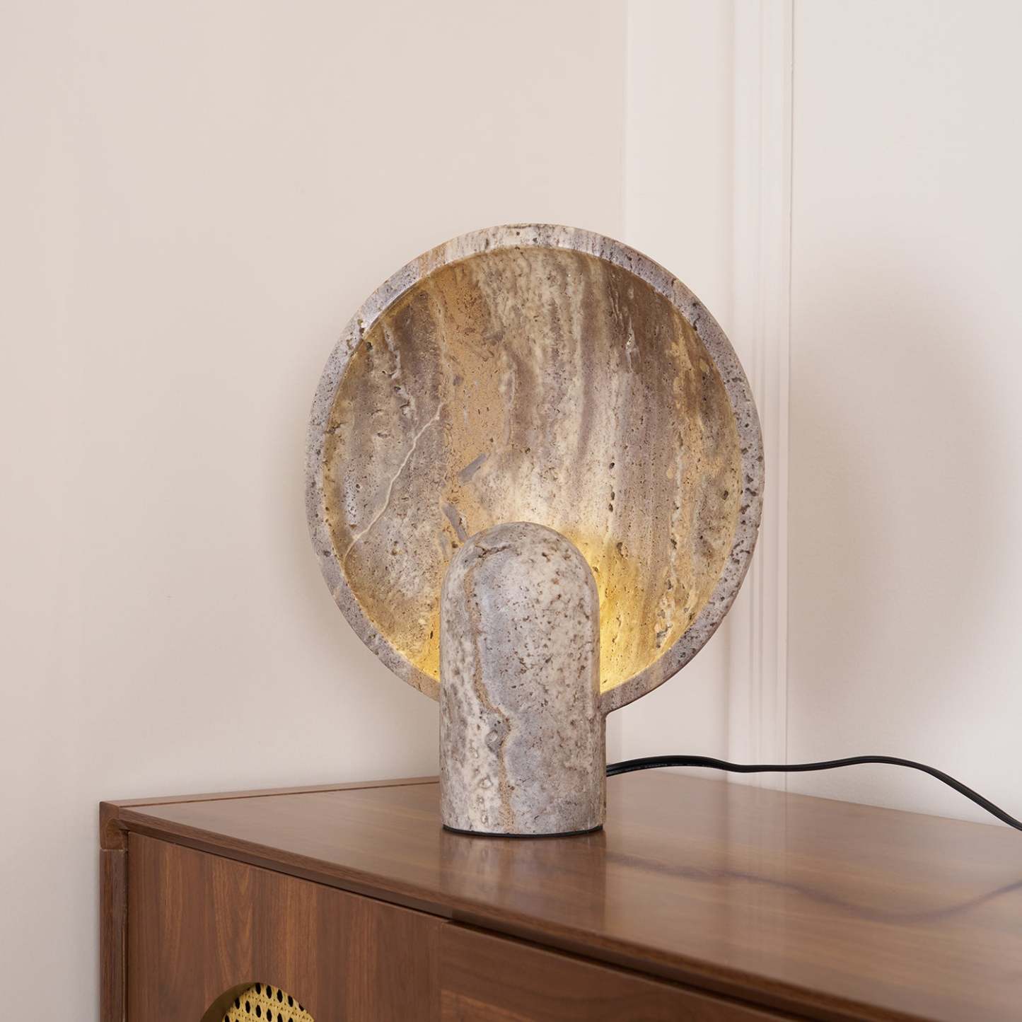 Dune Travertine Stone Table Lamp