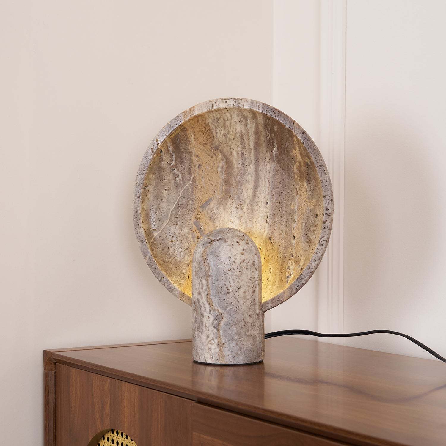 Dune Travertine Stone Table Lamp