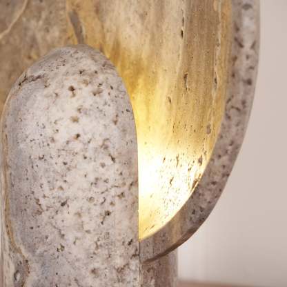 Dune Travertine Stone Table Lamp