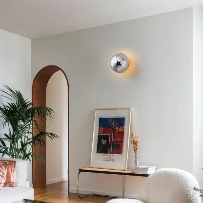 Orr Luz de Pared Moderna Inusual con Esfera de Metal para Dormitorio , Pasillo y Sala