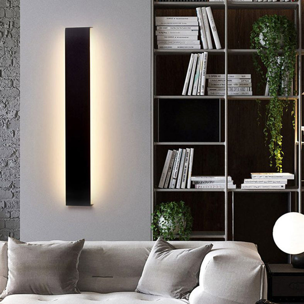 Edge Moderno LED Aplique Interior Rectangular Negro/Cuarto de Baño/Salón Blanco/Dorado