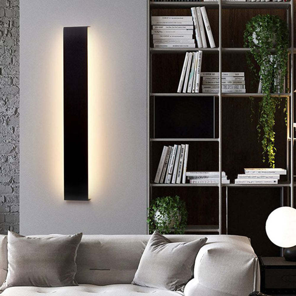 Edge Moderno LED Aplique Interior Rectangular Negro/Cuarto de Baño/Salón Blanco/Dorado