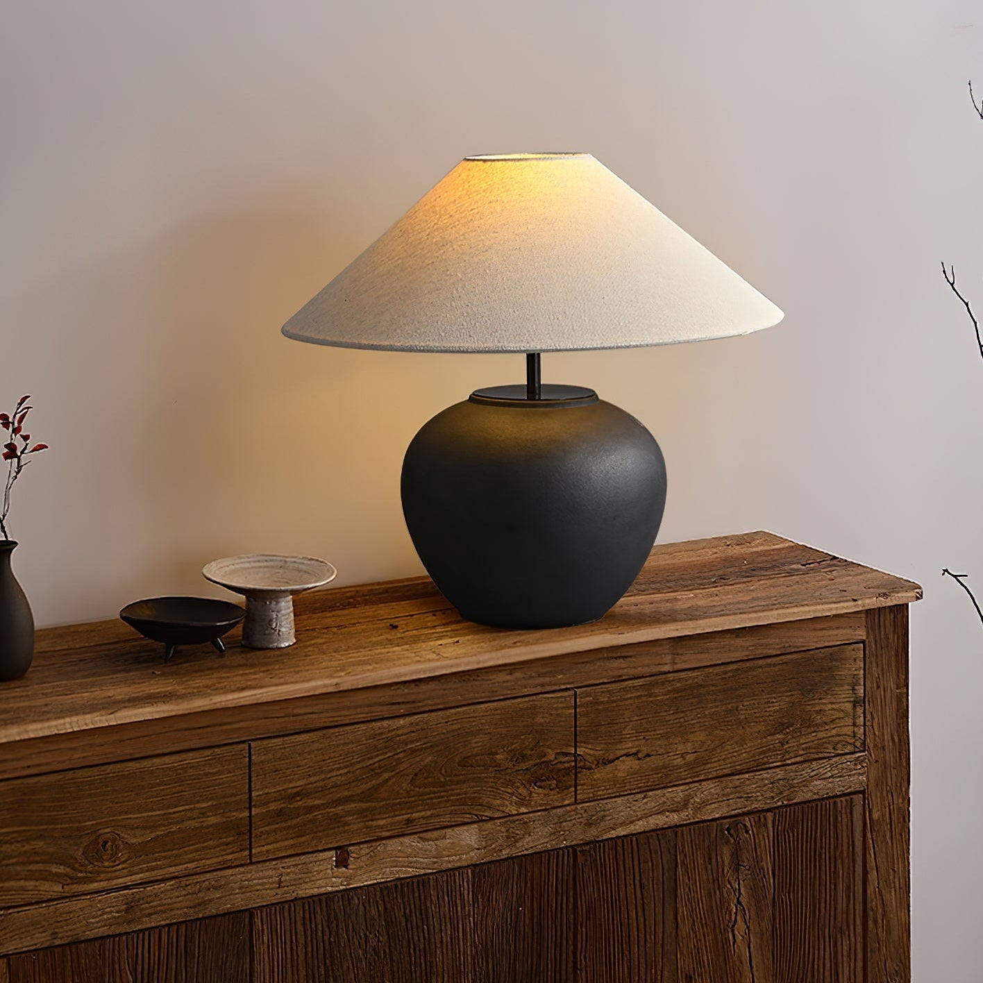 Hakka Ceramic Linen Table Lamp