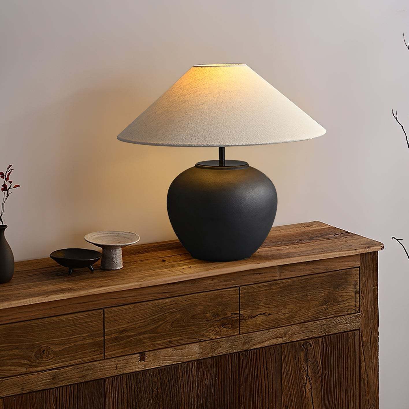 Hakka Ceramic Linen Table Lamp