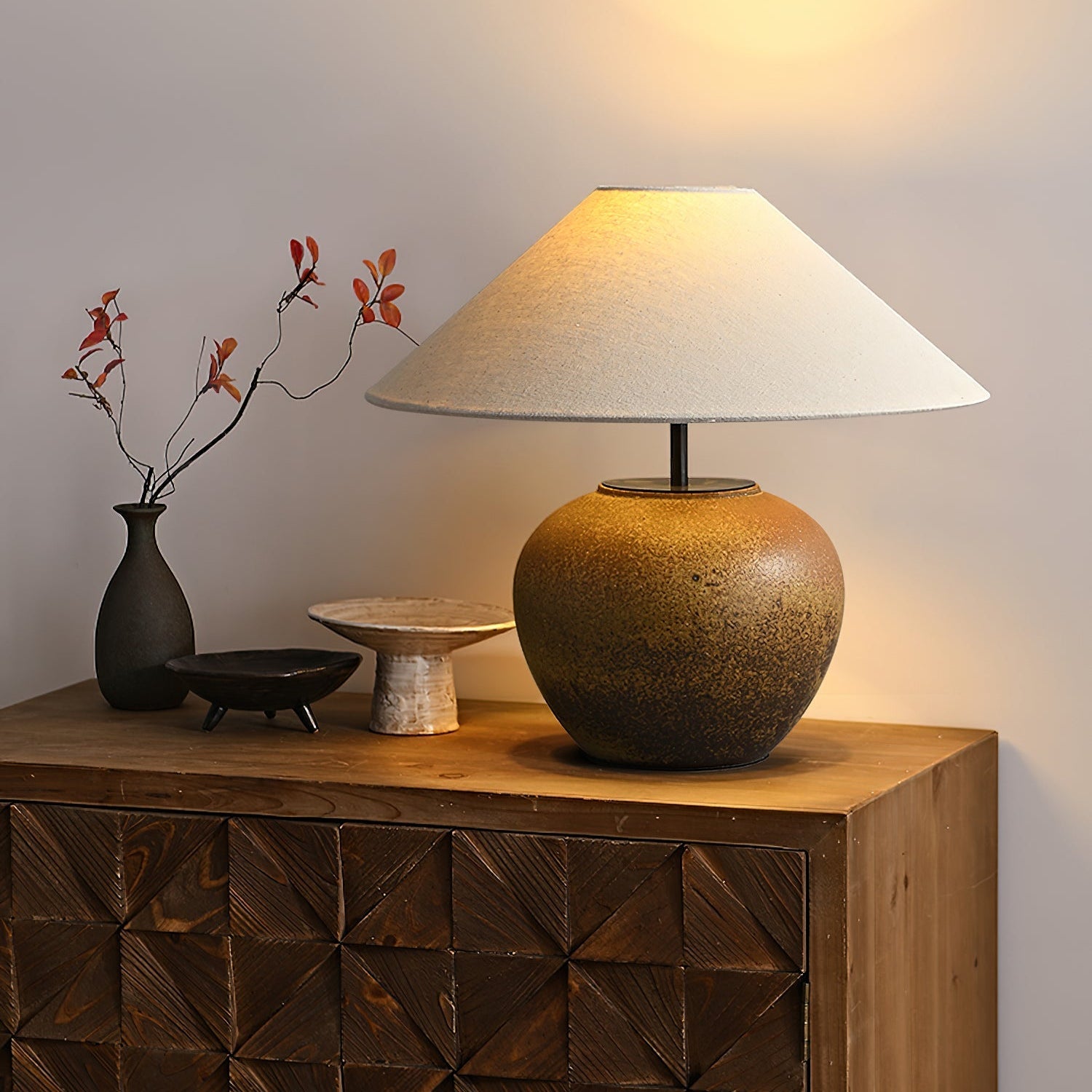 Hakka Ceramic Linen Table Lamp