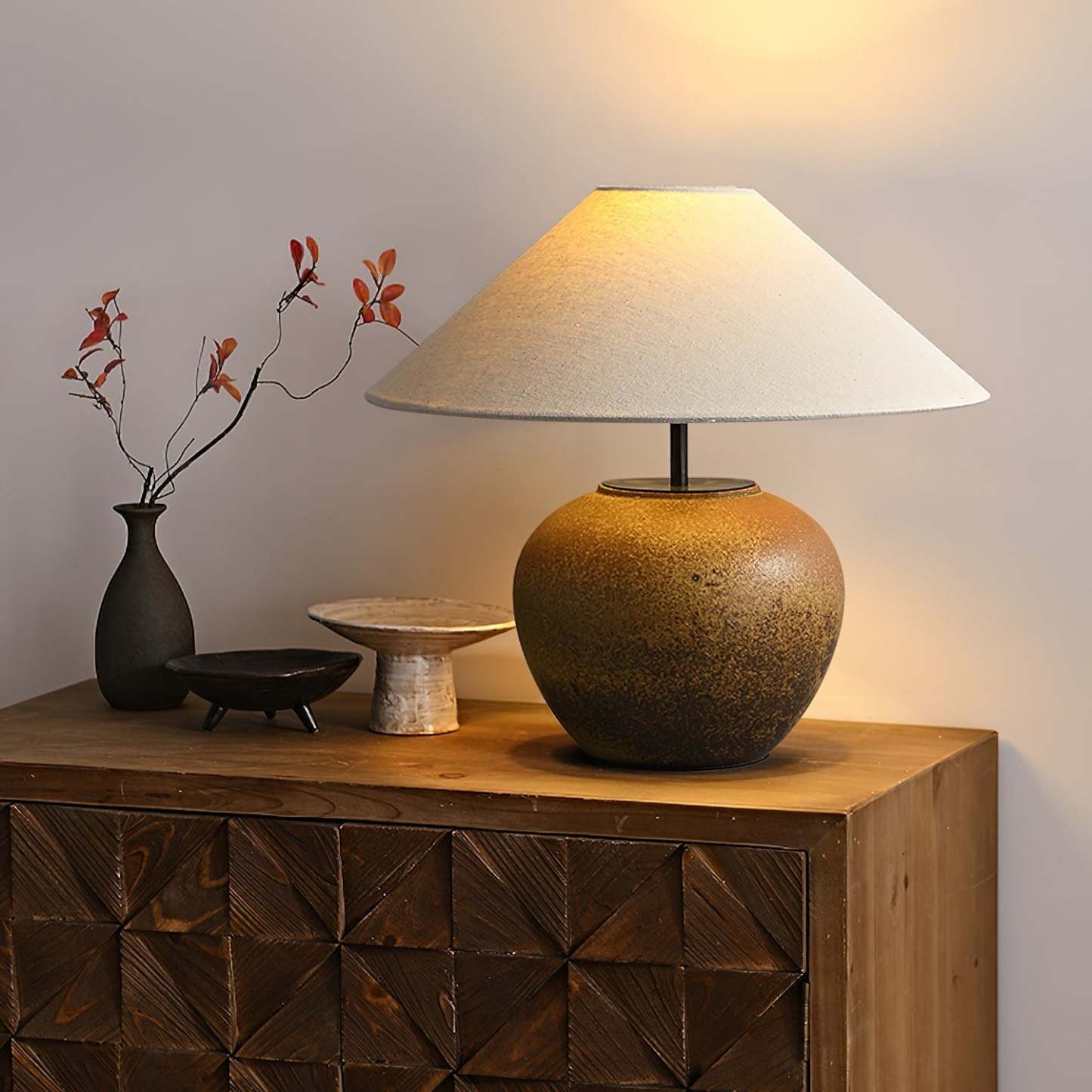 Hakka Ceramic Linen Table Lamp