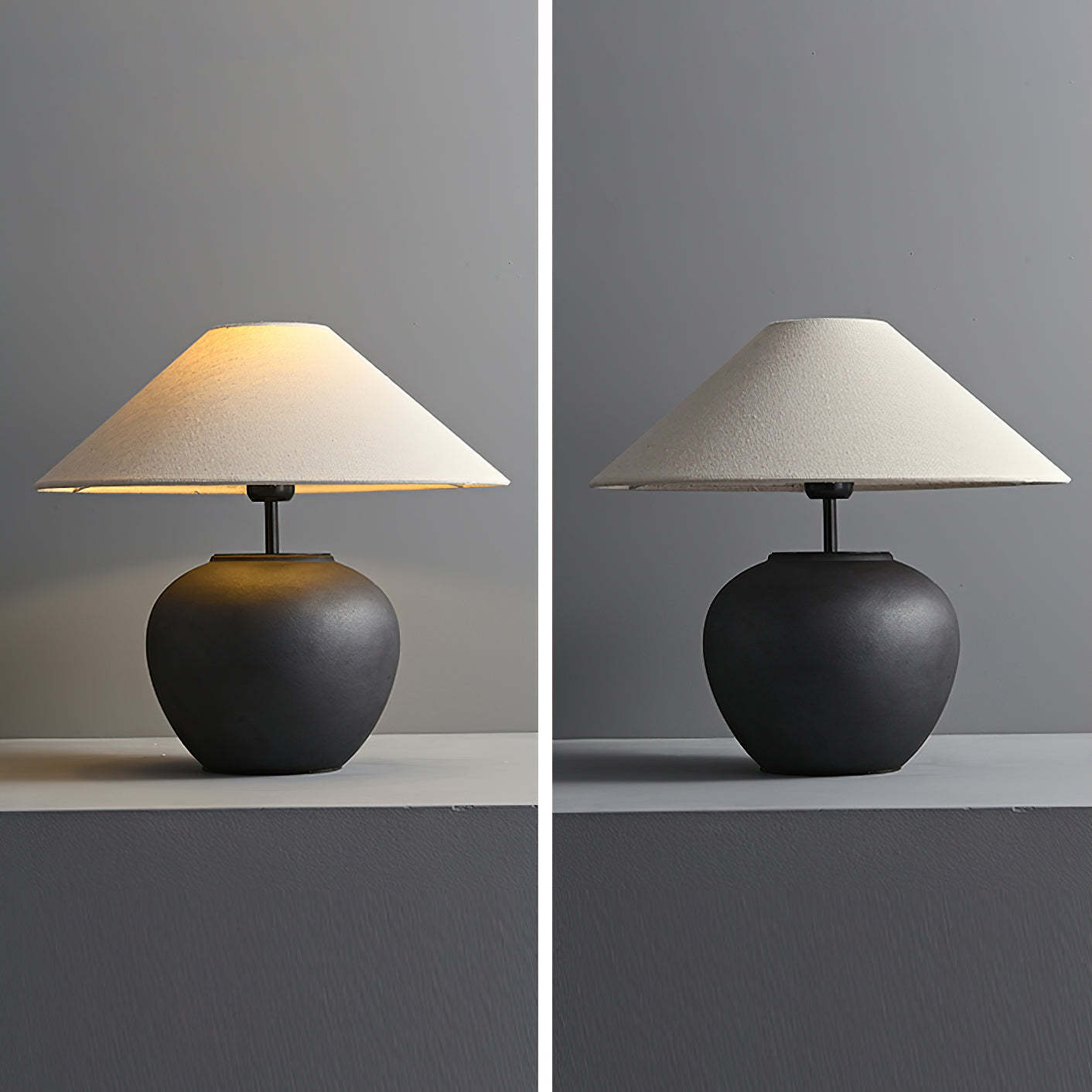 Hakka Ceramic Linen Table Lamp