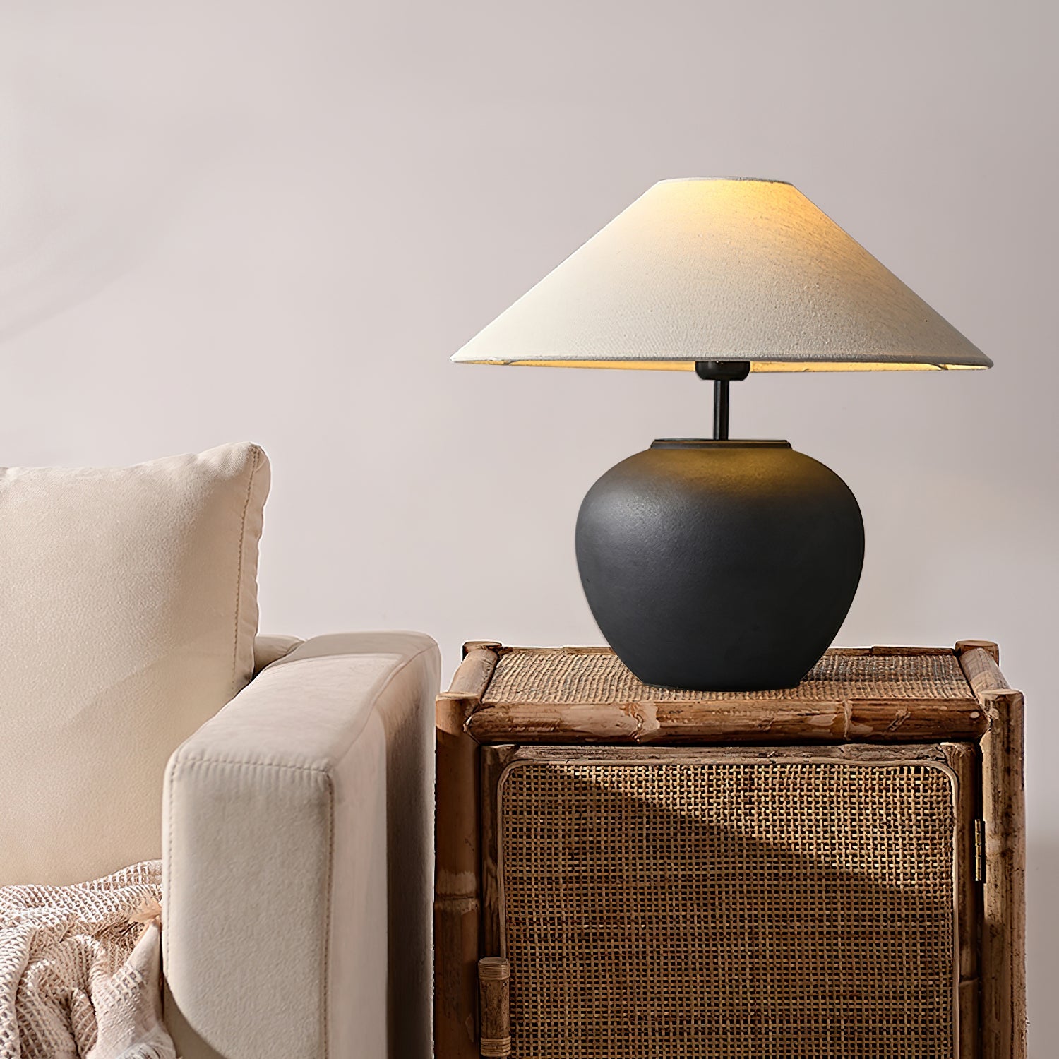 Hakka Ceramic Linen Table Lamp