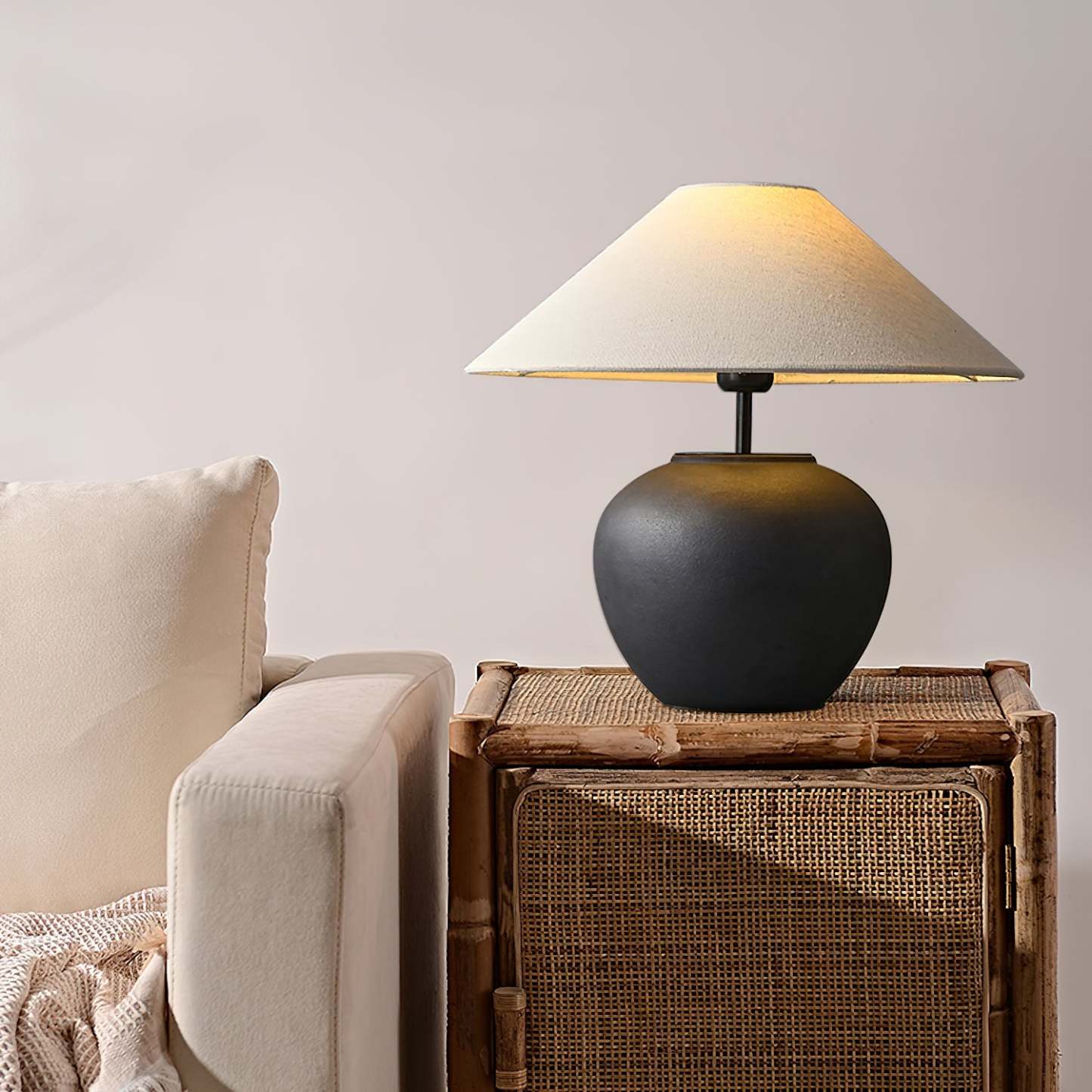 Hakka Ceramic Linen Table Lamp