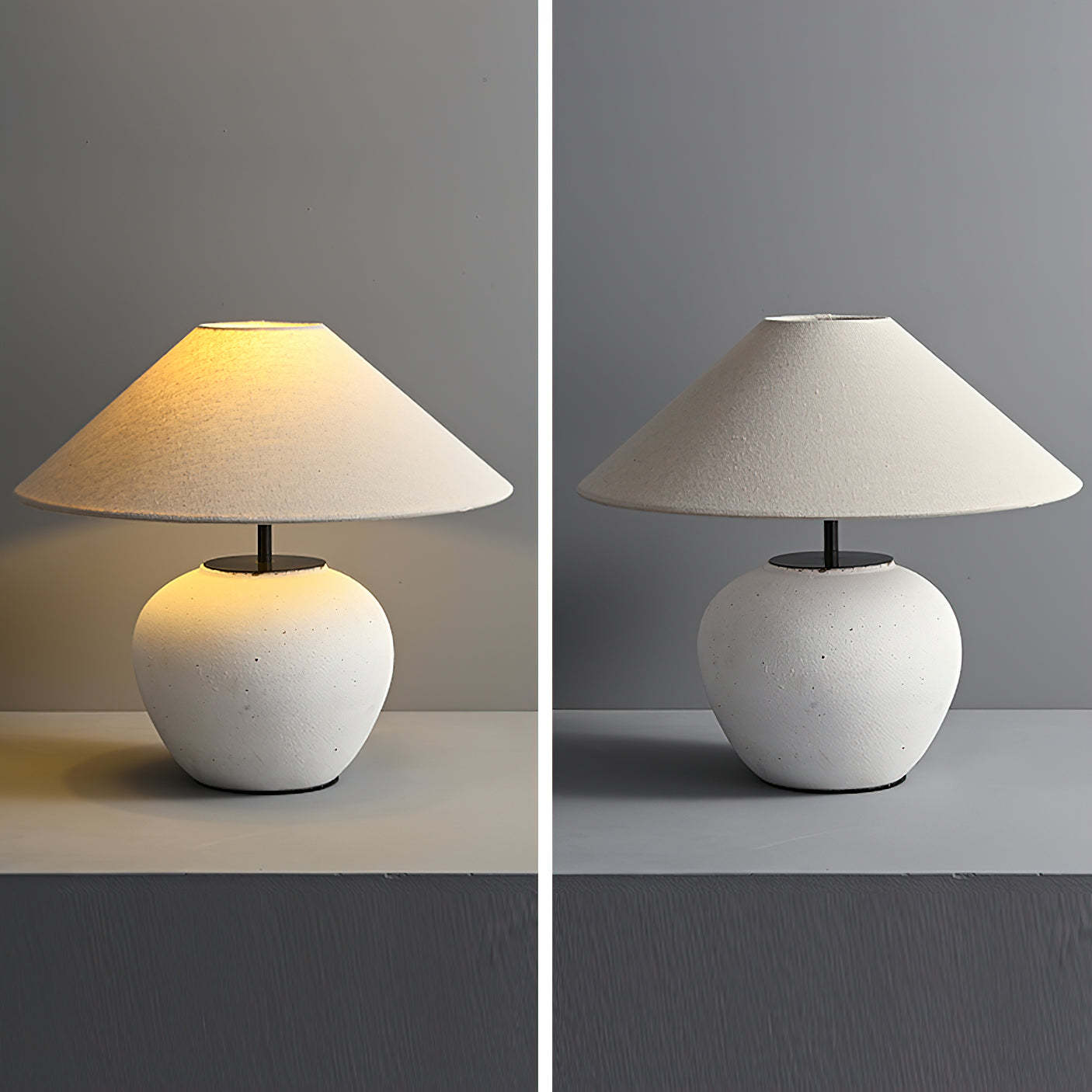 Hakka Ceramic Linen Table Lamp