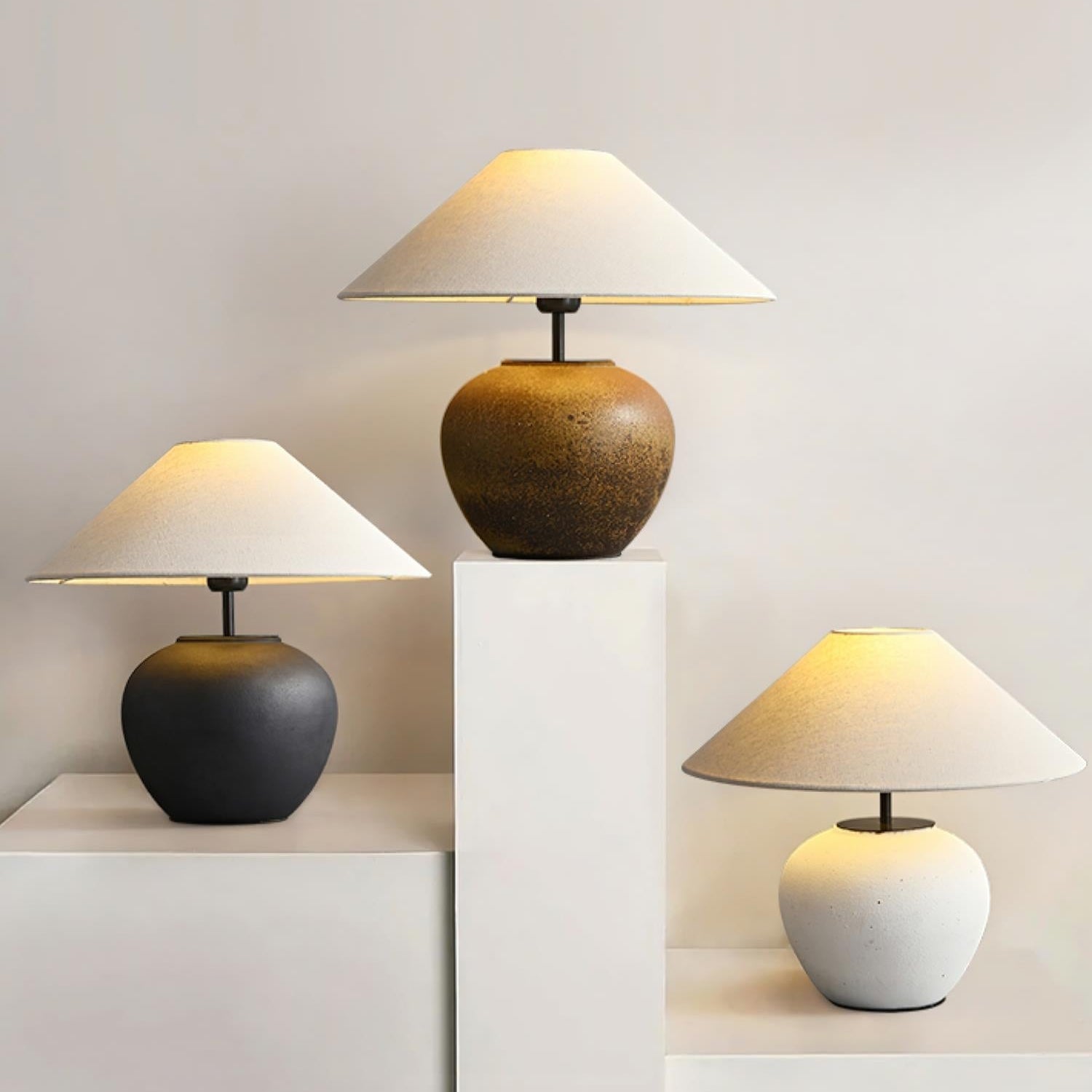 Hakka Ceramic Linen Table Lamp
