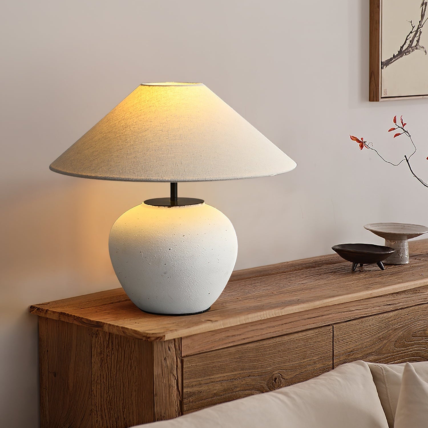Hakka Ceramic Linen Table Lamp
