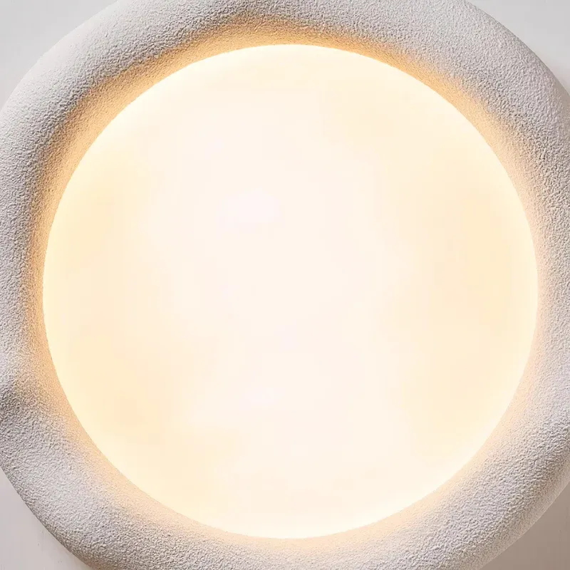 Quinn Modern Round Resin Glass Ceiling Light Bedroom Living Room
