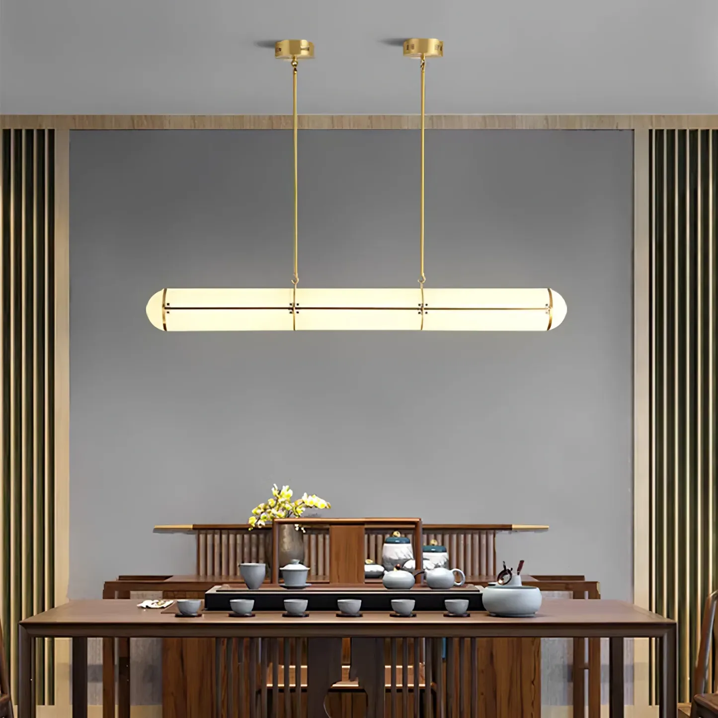 Alessio Industrial Metal Acrílico Oro Negro Lámpara Colgante Dormitorio Salón
