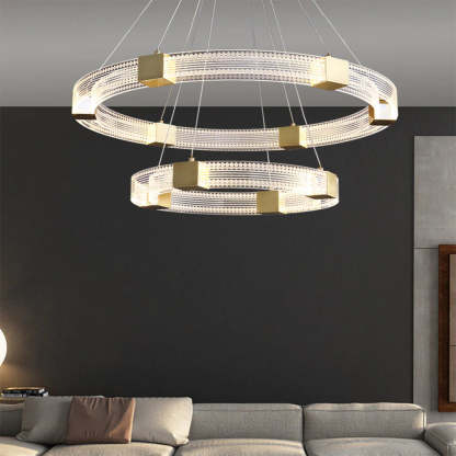 Evette Moderno Redondo/Oval Acrílico/Metal Lámpara Colgante,Oro