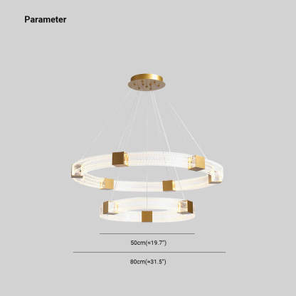 Evette Moderno Redondo/Oval Acrílico/Metal Lámpara Colgante,Oro