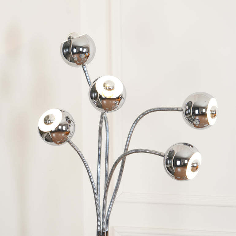 Axis Modern Metal Eyeball Floor Lamp Chrome