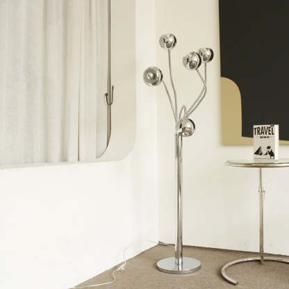 Axis Modern Metal Eyeball Floor Lamp Chrome
