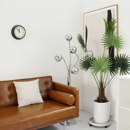 Axis Modern Metal Eyeball Floor Lamp Chrome