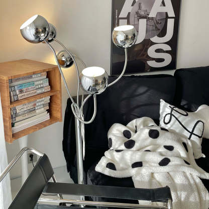 Axis Modern Metal Eyeball Floor Lamp Chrome