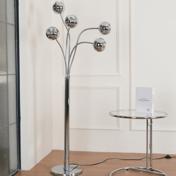 Axis Modern Metal Eyeball Floor Lamp Chrome
