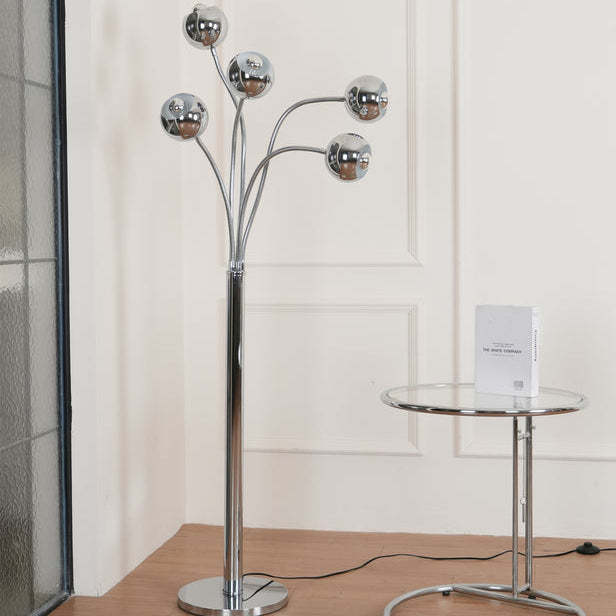 Axis Modern Metal Eyeball Floor Lamp Chrome