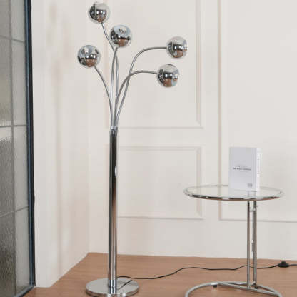 Axis Modern Metal Eyeball Floor Lamp Chrome