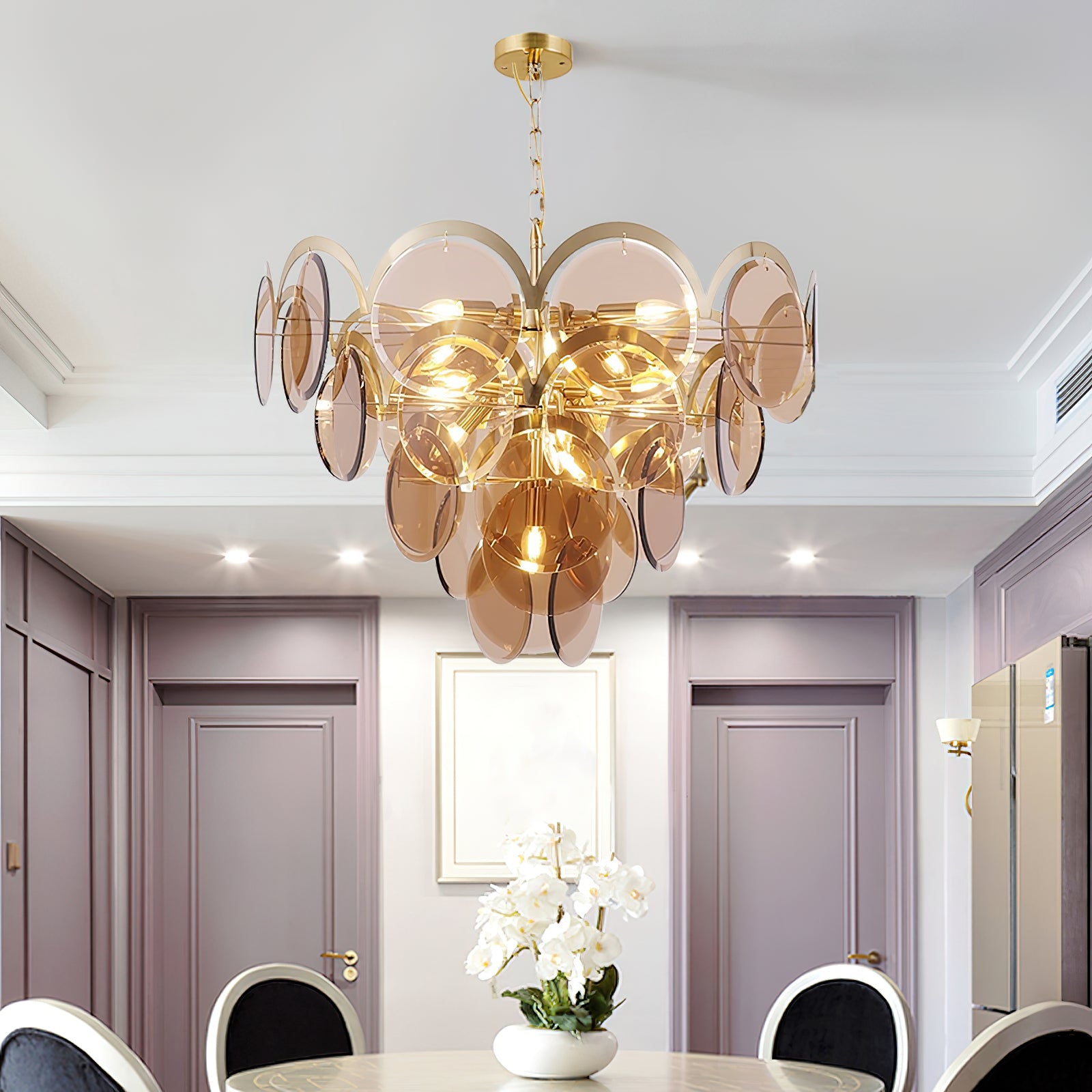 Verona Glass Disc Chandelier