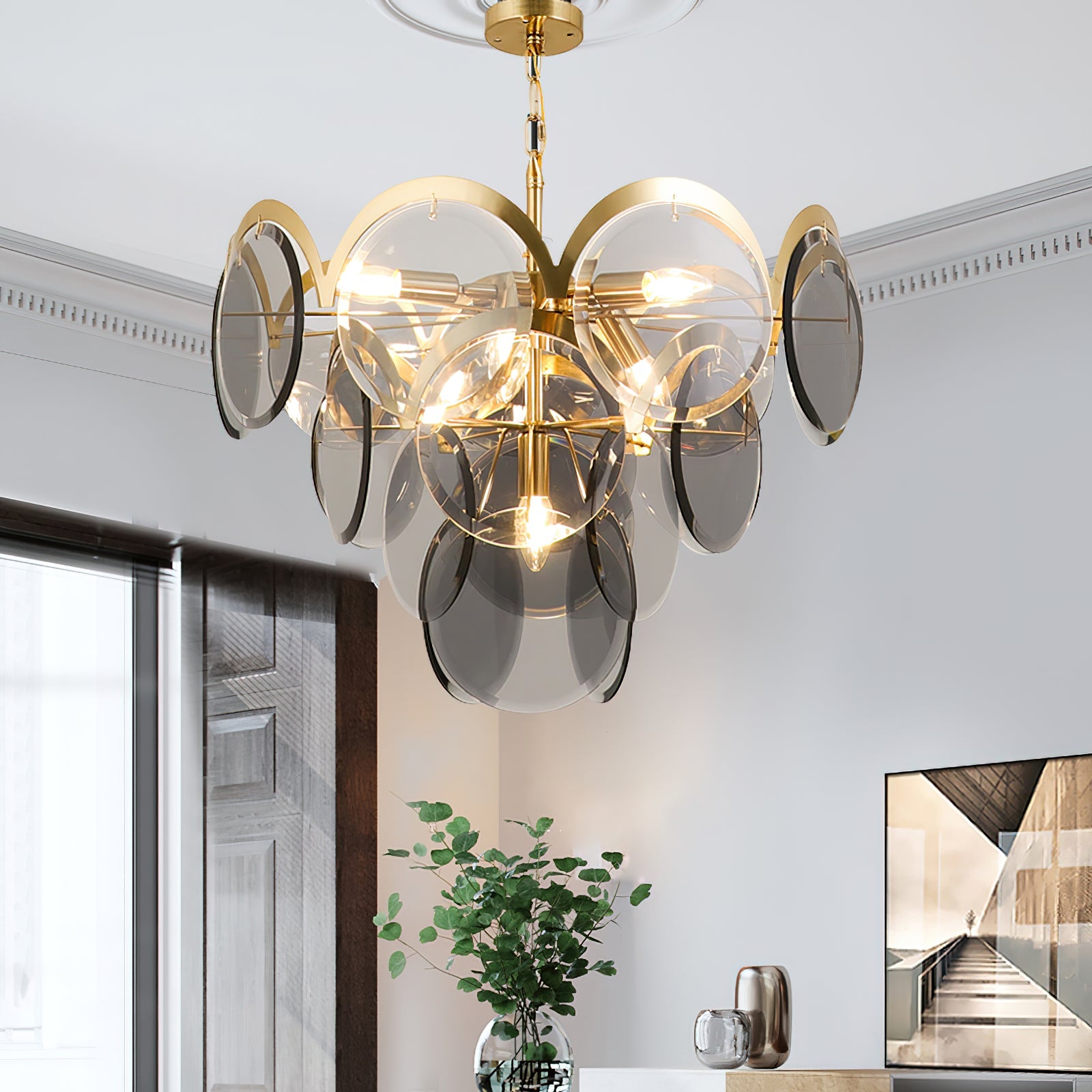 Verona Glass Disc Chandelier