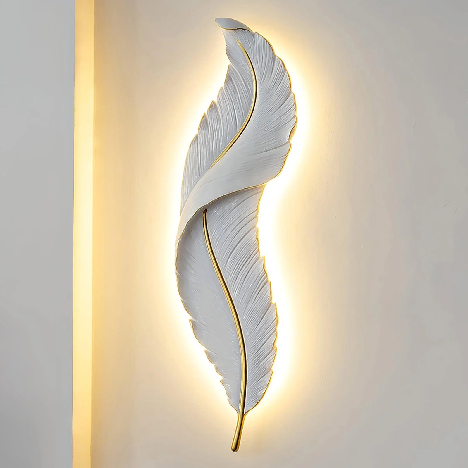 Ozawa Natural LED Resina Lámpara de Pared Dormitorio Salón Pasillo