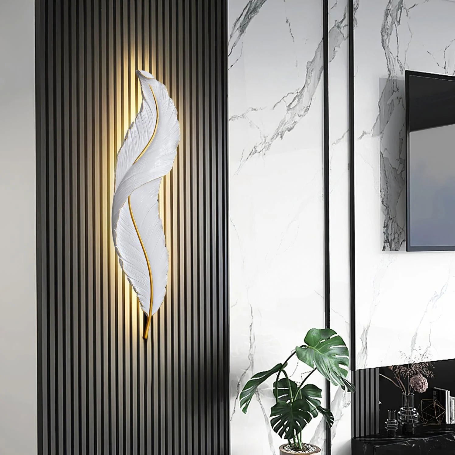 Ozawa Natural LED Resina Lámpara de Pared Dormitorio Salón Pasillo
