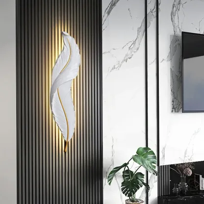 Ozawa Natural LED Resina Lámpara de Pared Dormitorio Salón Pasillo
