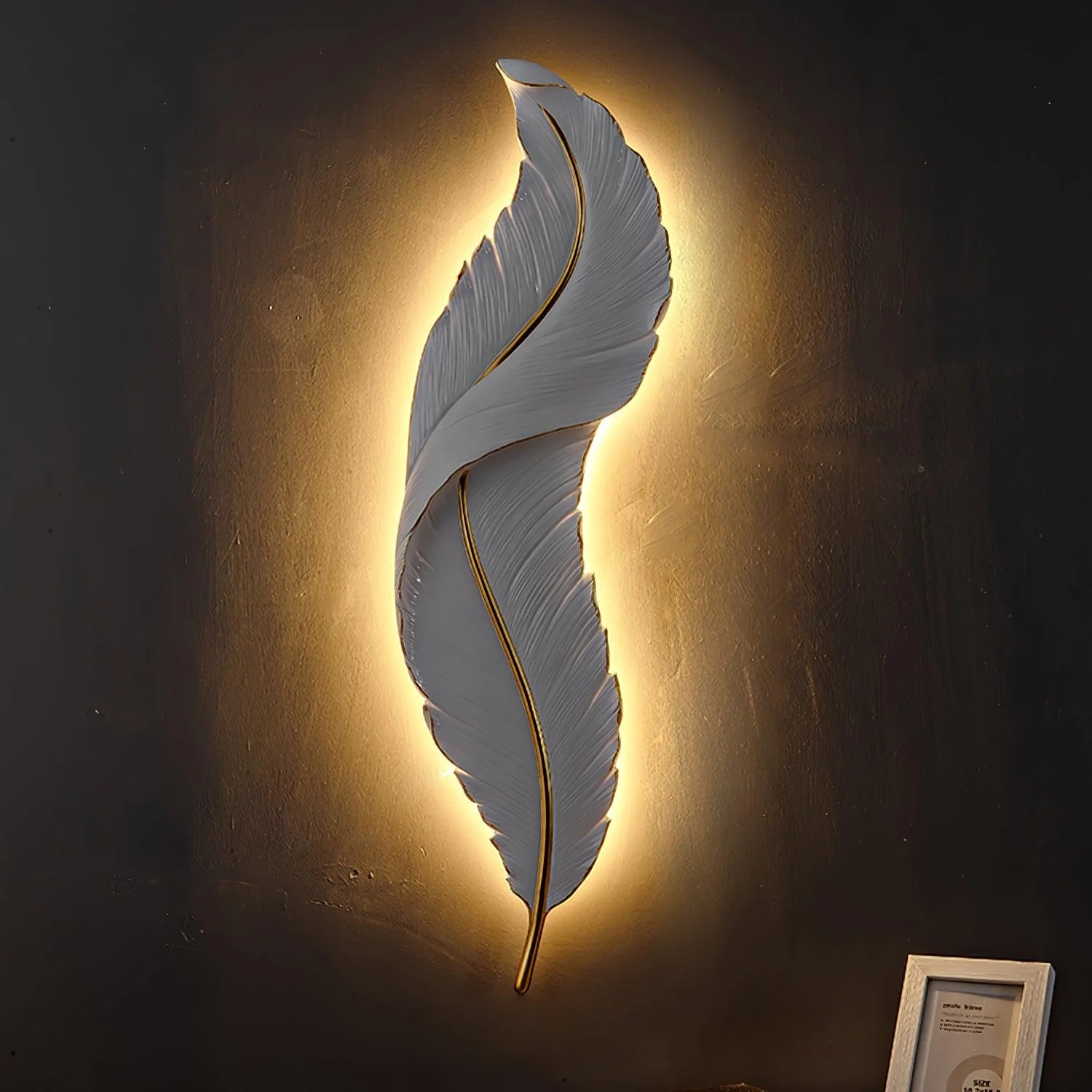 Ozawa Natural LED Resina Lámpara de Pared Dormitorio Salón Pasillo