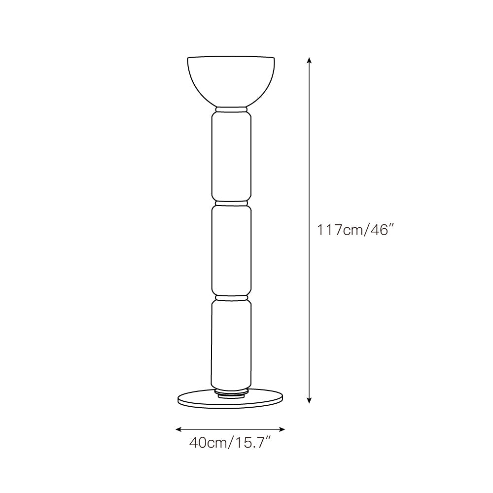Hakka Gradient Glass Wood Floor Lamp
