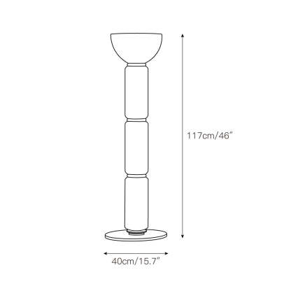 Hakka Gradient Glass Wood Floor Lamp